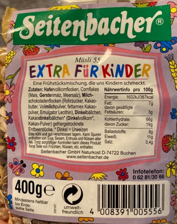 Fotografie - Müsli 556 extra für kinder Seitenbacher