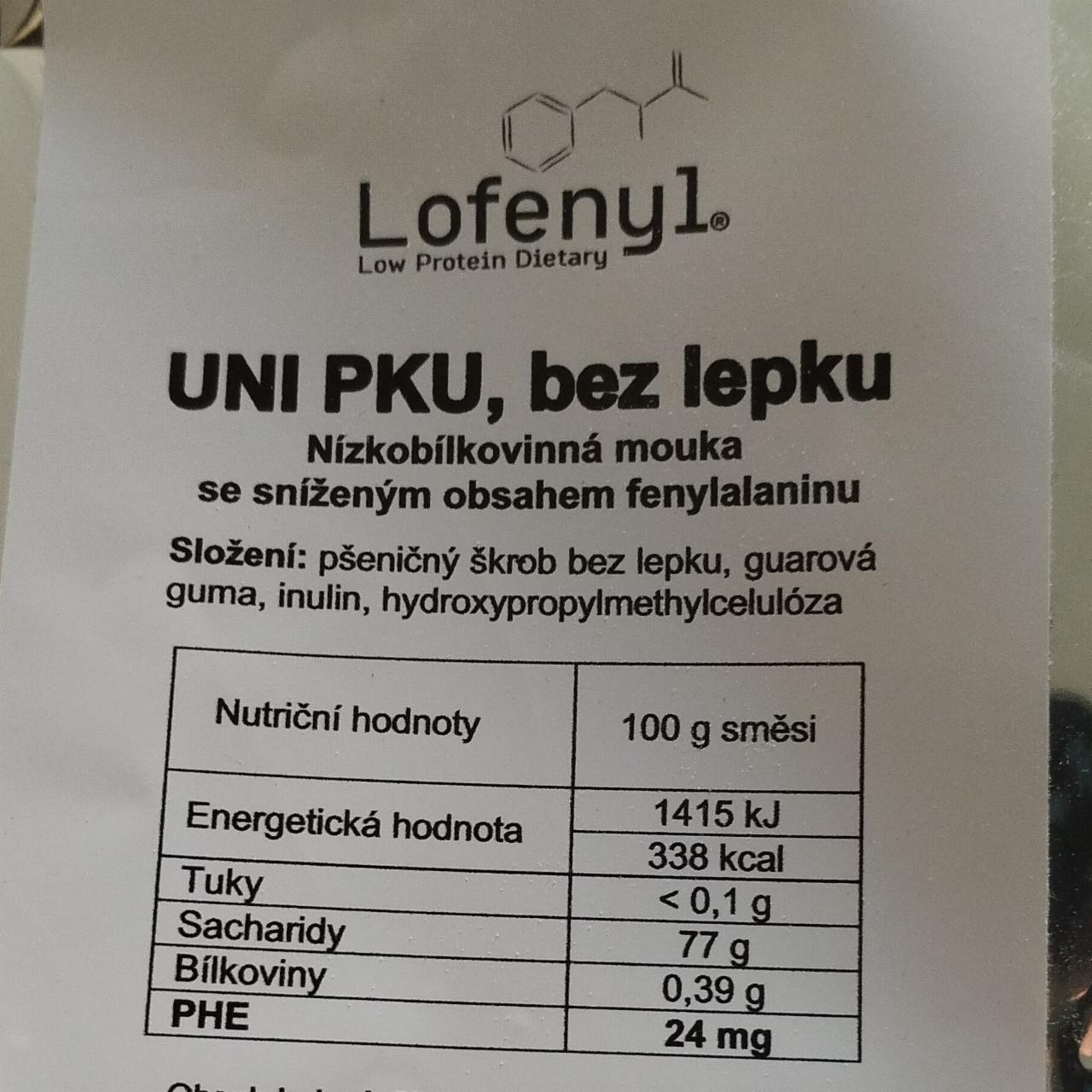 Fotografie - UNI PKU mouka, bez lepku Lofenyl