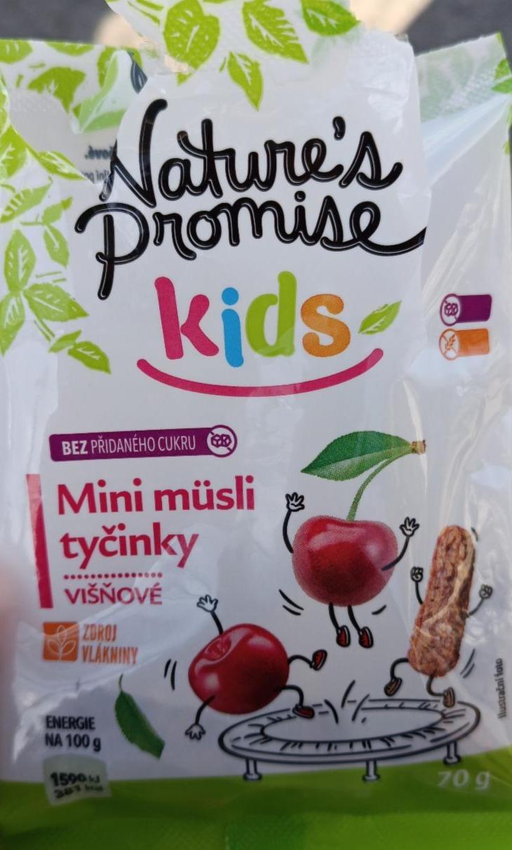 Fotografie - Kids Mini müsli tyčinky višňové Nature's Promise