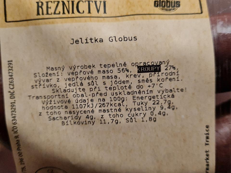 Fotografie - Jelítka Globus