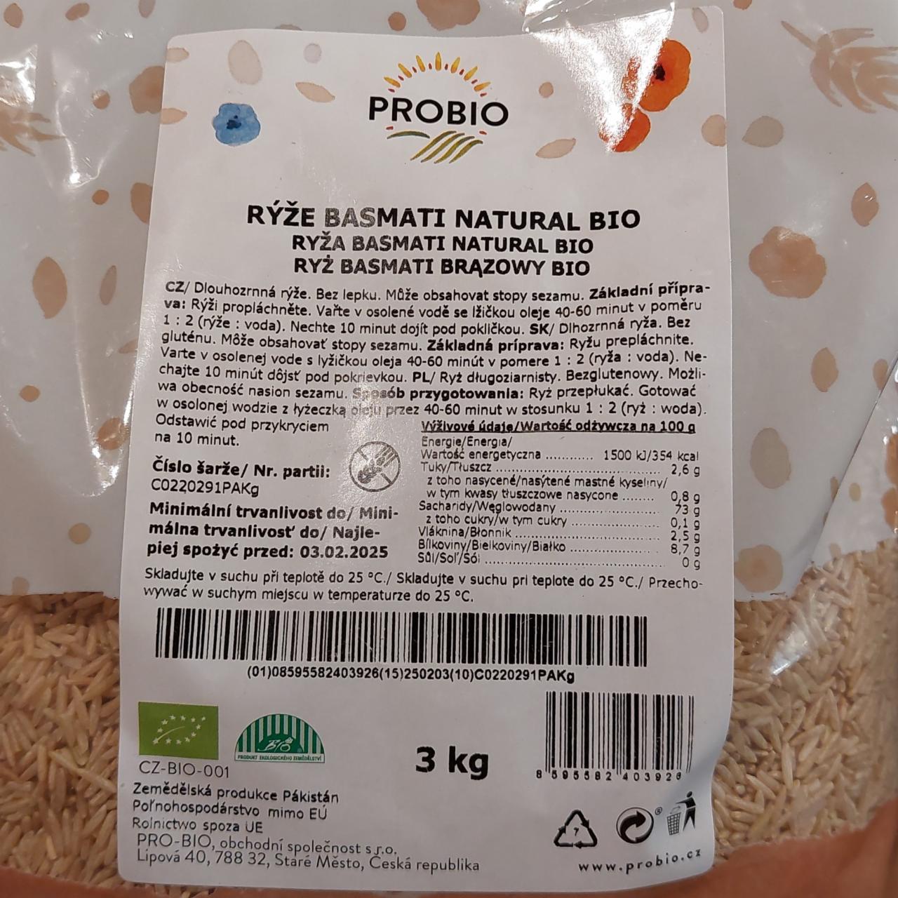 Fotografie - Rýže Basmati Natural bio PROBIO