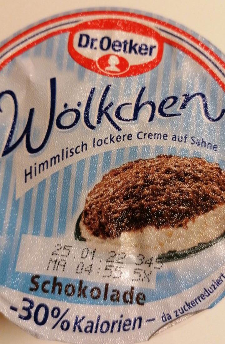 Fotografie - Wölkchen Creme auf Sahne Schokolade -30% Kalorien Dr.Oetker