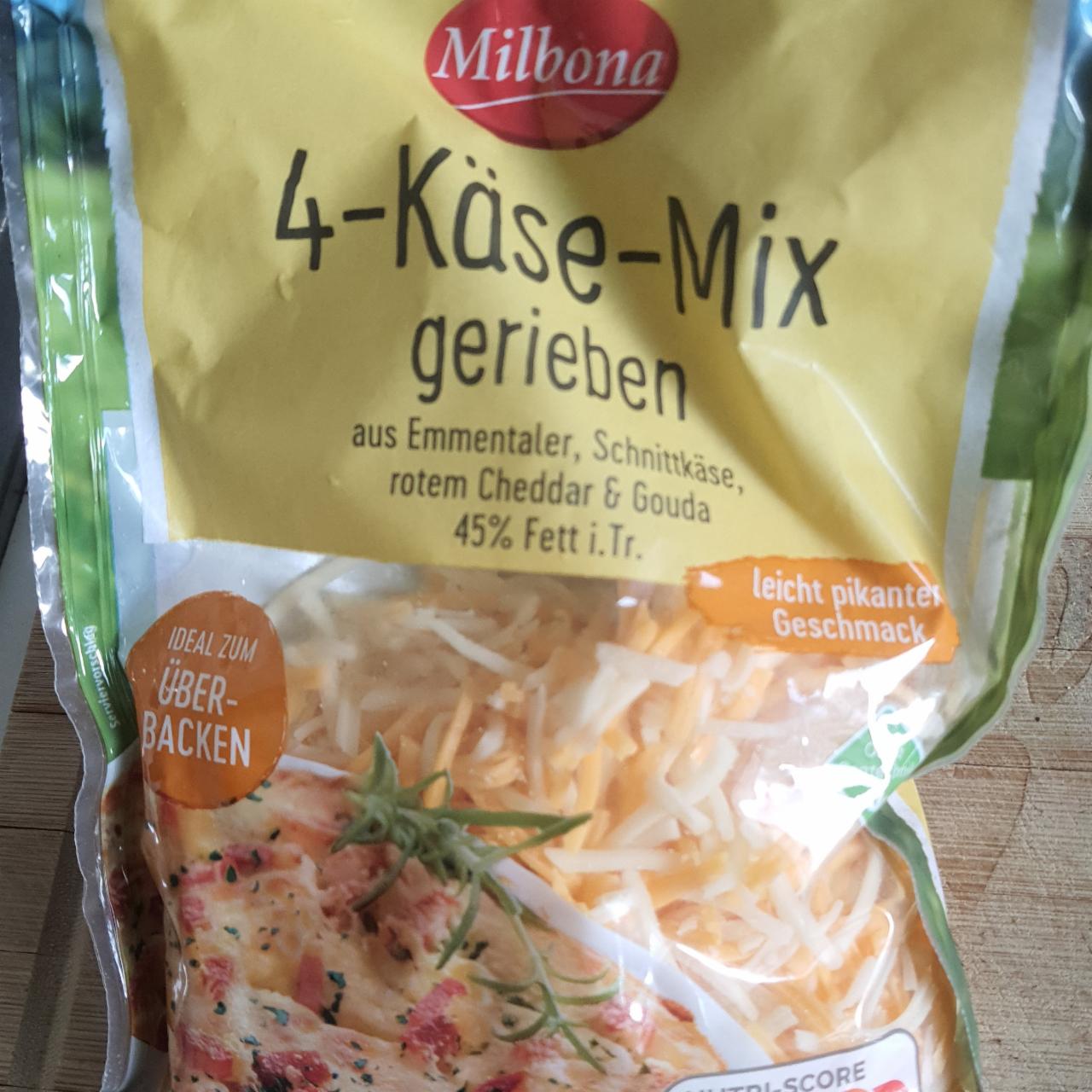 Fotografie - 4-käse-mix gerieben Milbona