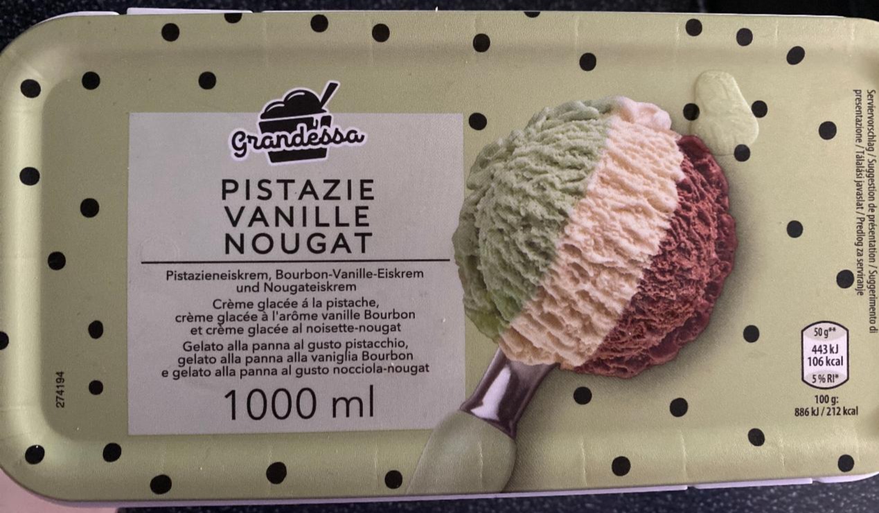 Fotografie - Pistazie Vanille Nougat Grandessa