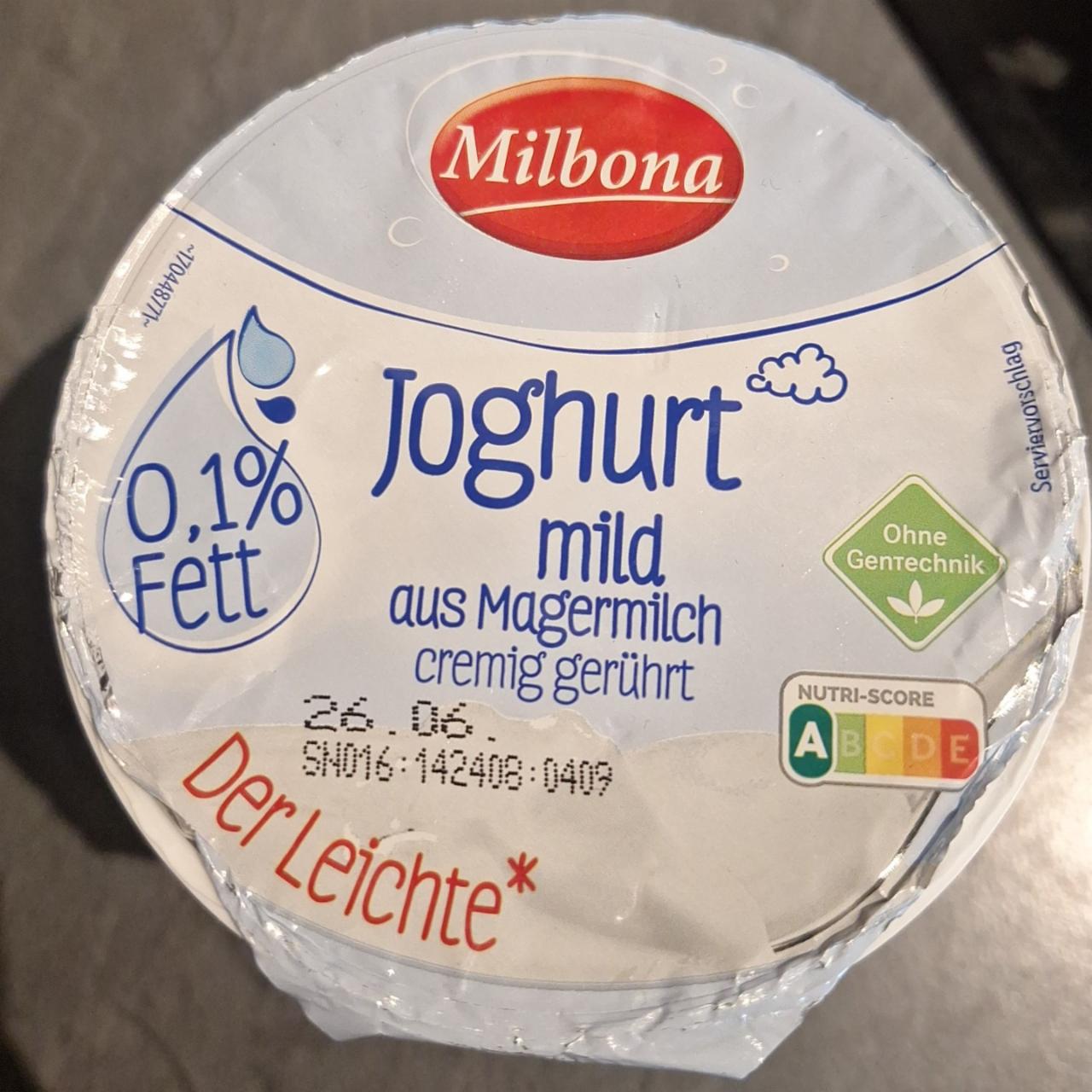 Fotografie - Joghurt mild 0,1% fett Milbona