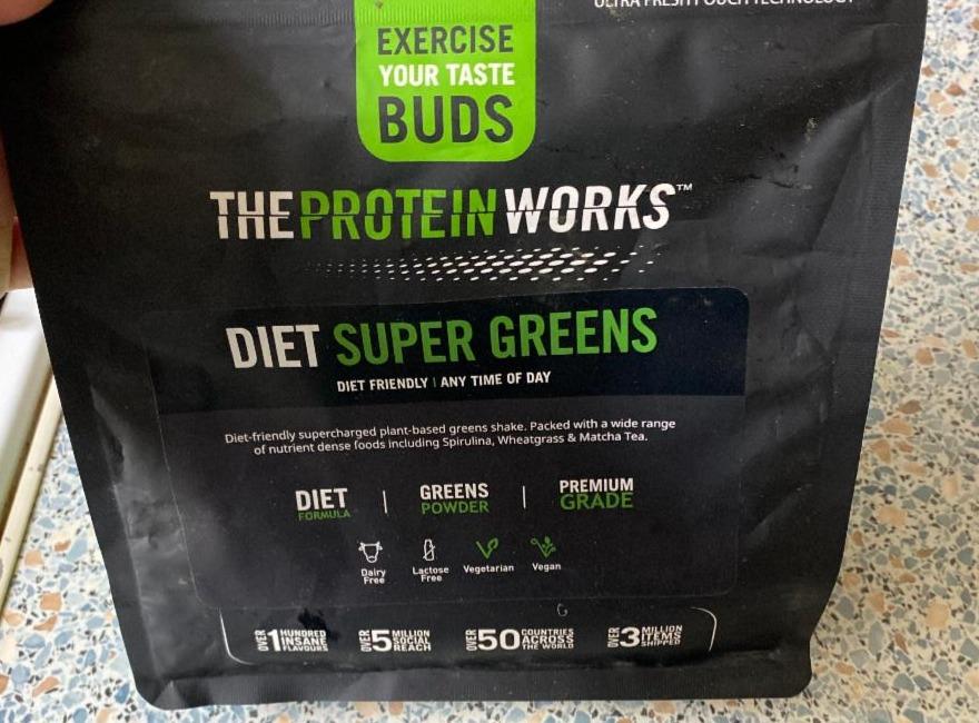 Fotografie - Diet Super Greens Mandarin Orange The Protein Works