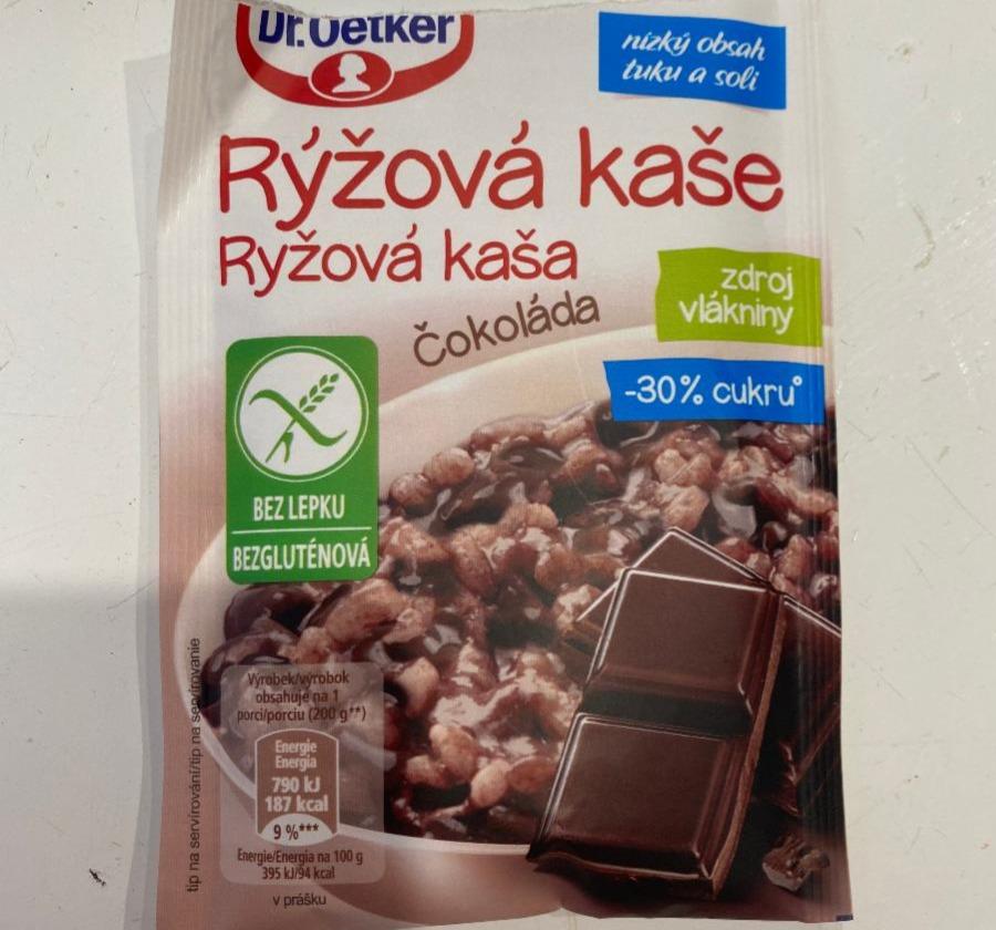 Fotografie - Rýžová kaše čokoláda -30% cukru Dr.Oetker