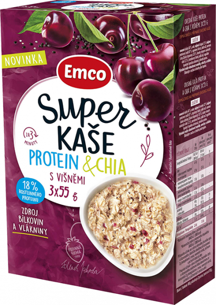 Fotografie - Super kaše protein & chia s višněmi Emco