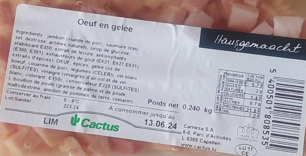 Fotografie - Oeuf en geleé Cactus