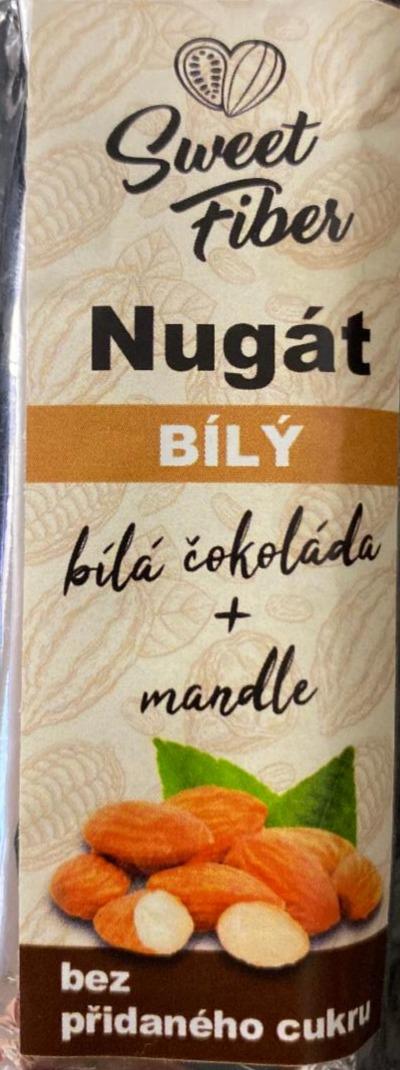 Fotografie - Nugát Bílý bílá čokoláda + mandle Sweet Fiber