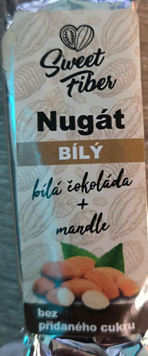 Fotografie - Nugát Bílý bílá čokoláda + mandle Sweet Fiber