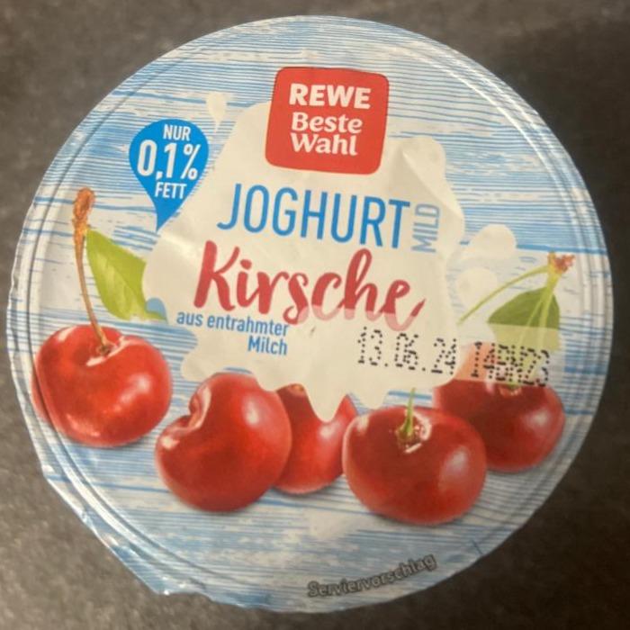 Fotografie - Joghurt Mild 0,1 % Fett Kirsche Rewe beste wahl