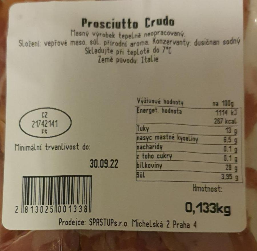 Fotografie - Prosciutto crudo SPASTUP s.r.o.