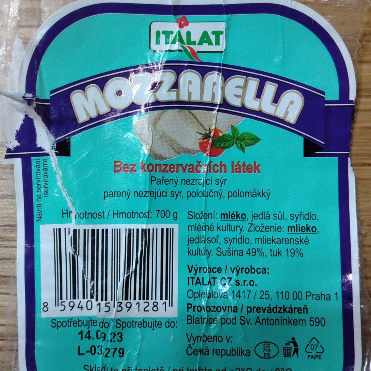 Fotografie - Mozzarella Italat