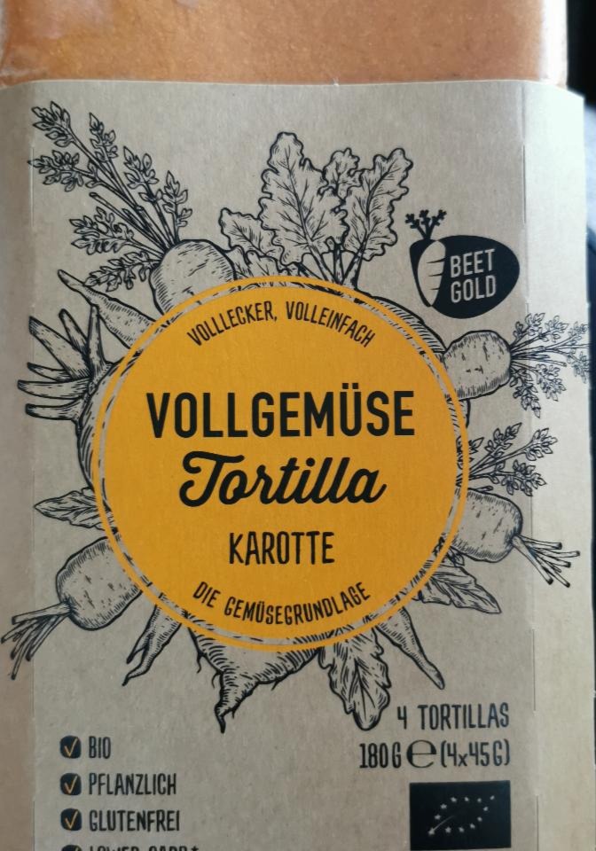 Fotografie - Vollgemüse Tortilla Karotte Beetgold