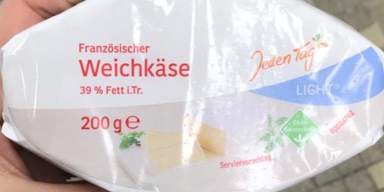 Fotografie - Französischer Weichkäse light 39% fett Jeden Tag