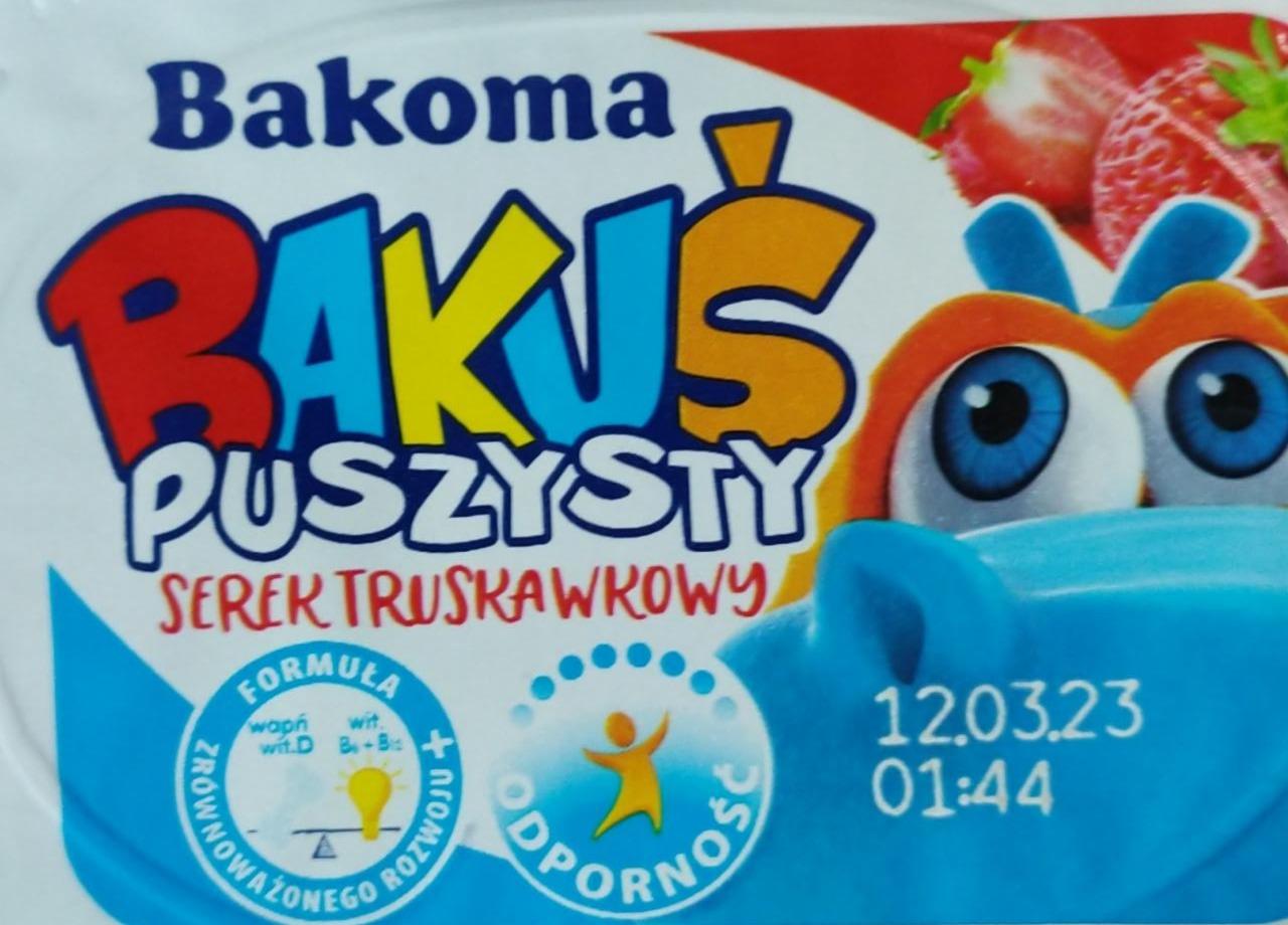 Fotografie - Bakuś Puszysty serek truskawkowy Bakoma