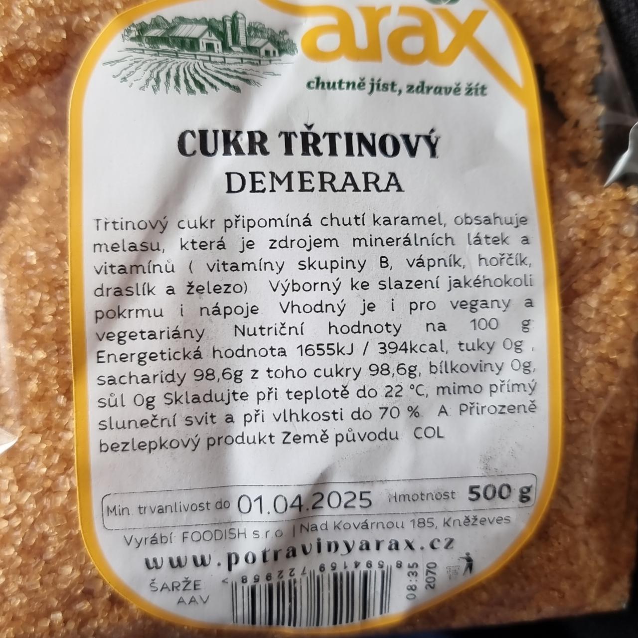 Fotografie - Cukr třtinový Demerara Arax