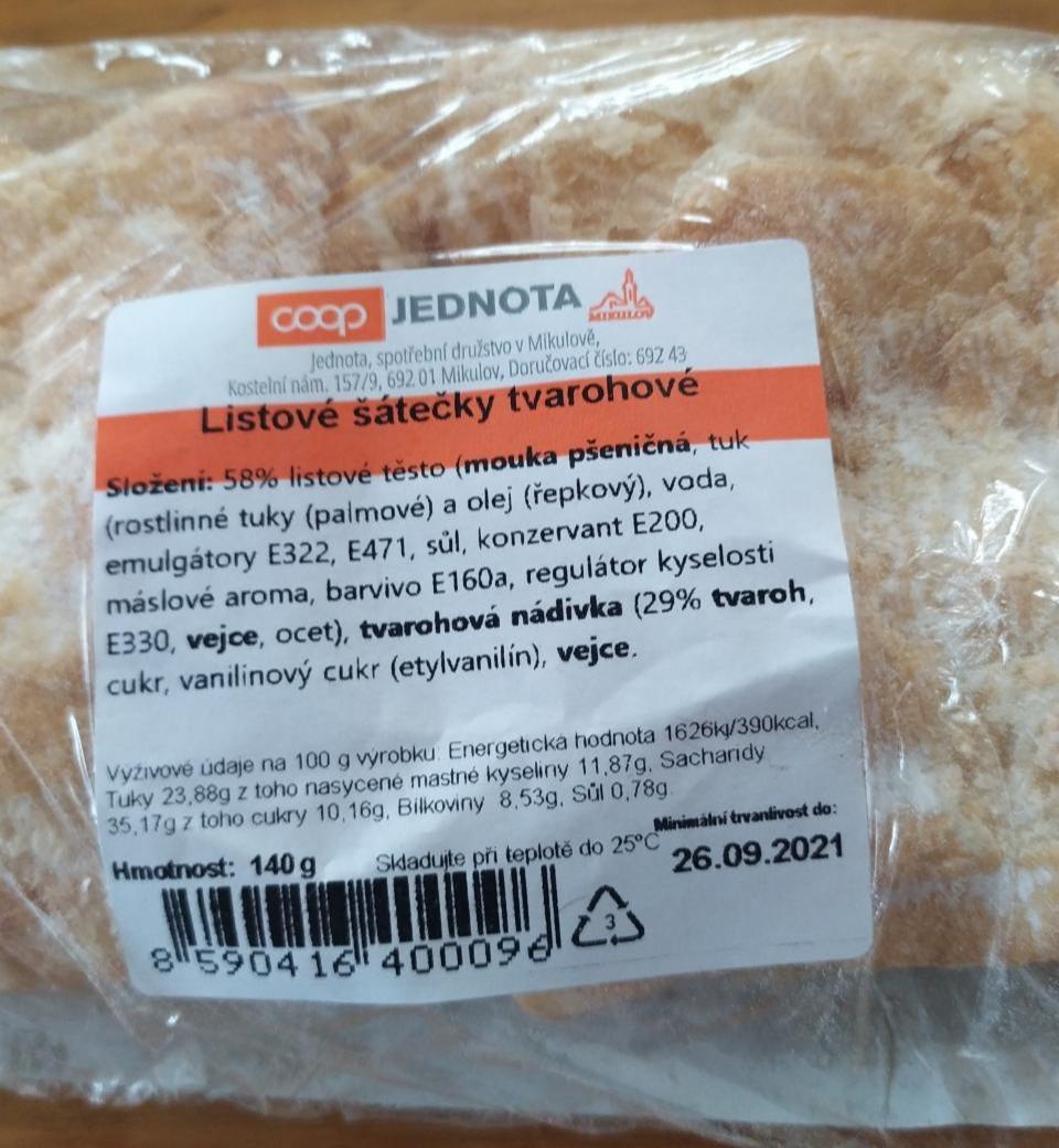 Fotografie - Listové šátečky tvarohové Coop Jednota