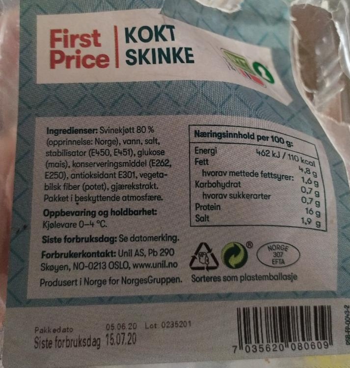 Fotografie - Kokt skinke First Price