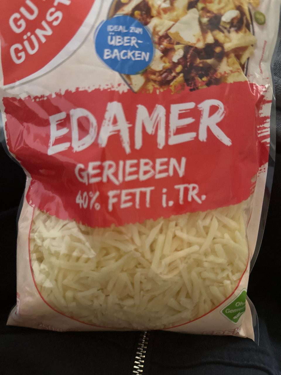 Fotografie - Edamer gerieben 40% Fett Gut & Günstig