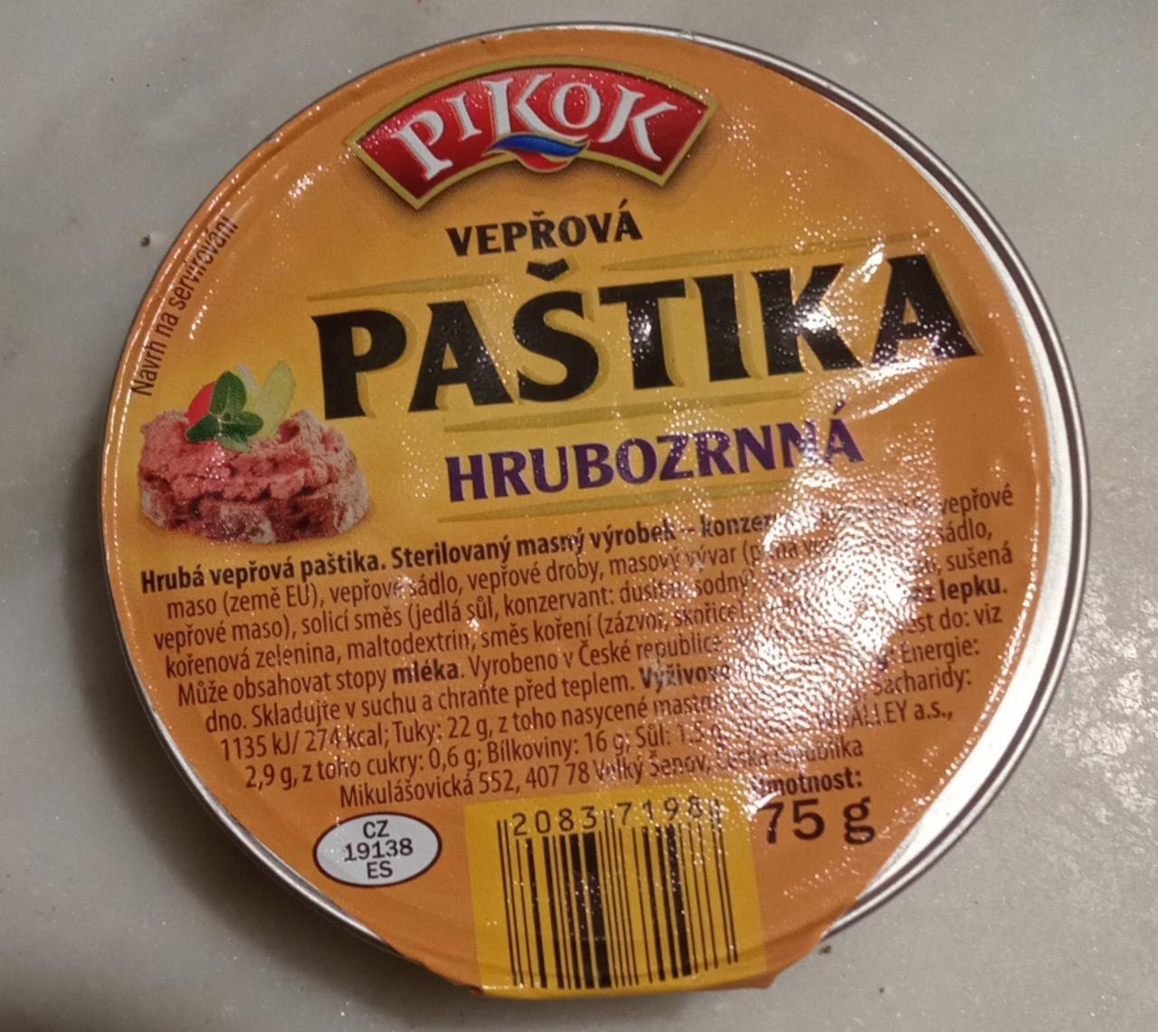 Fotografie - Vepřová paštika hrubozrnná Pikok