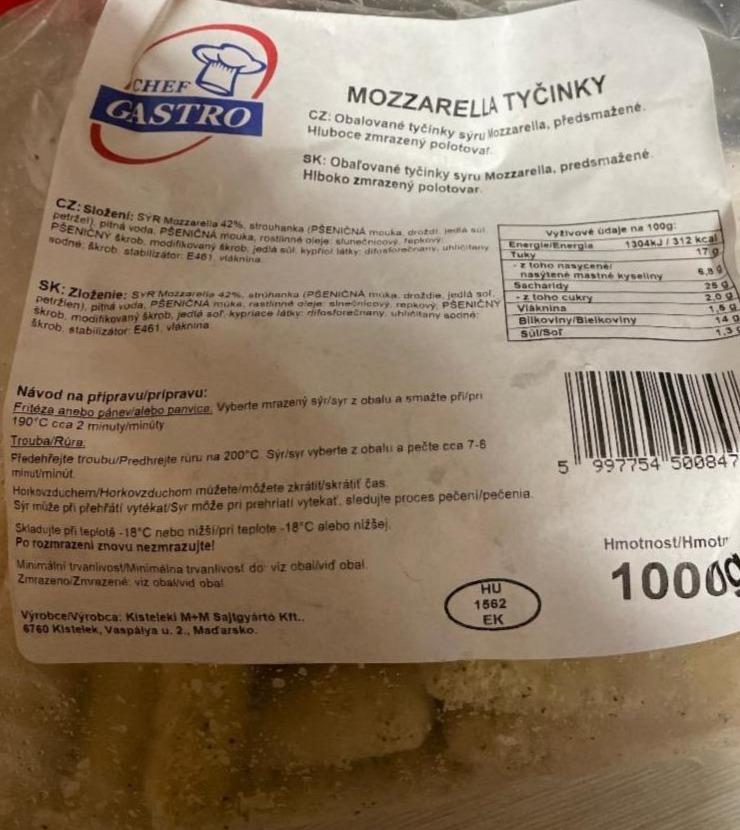 Fotografie - Mozzarella tyčinky Chef Gastro