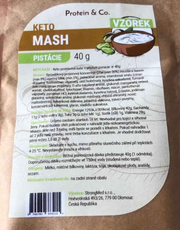 Fotografie - Keto mash pistácie Protein & Co.