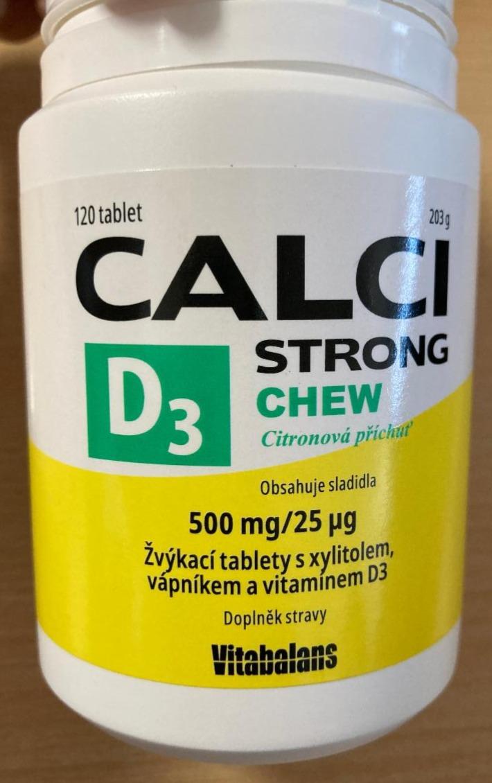 Fotografie - Calci strong chew D3 citronová příchuť Vitabalans