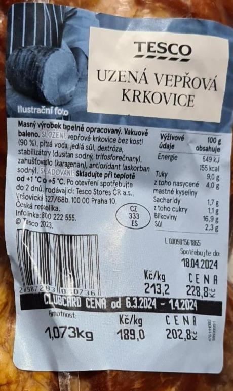 Fotografie - Uzená vepřová krkovice Tesco