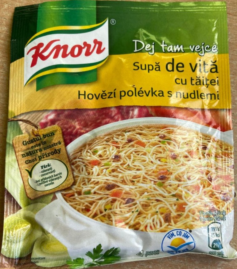 Fotografie - Hovězí polévka s nudlemi Knorr