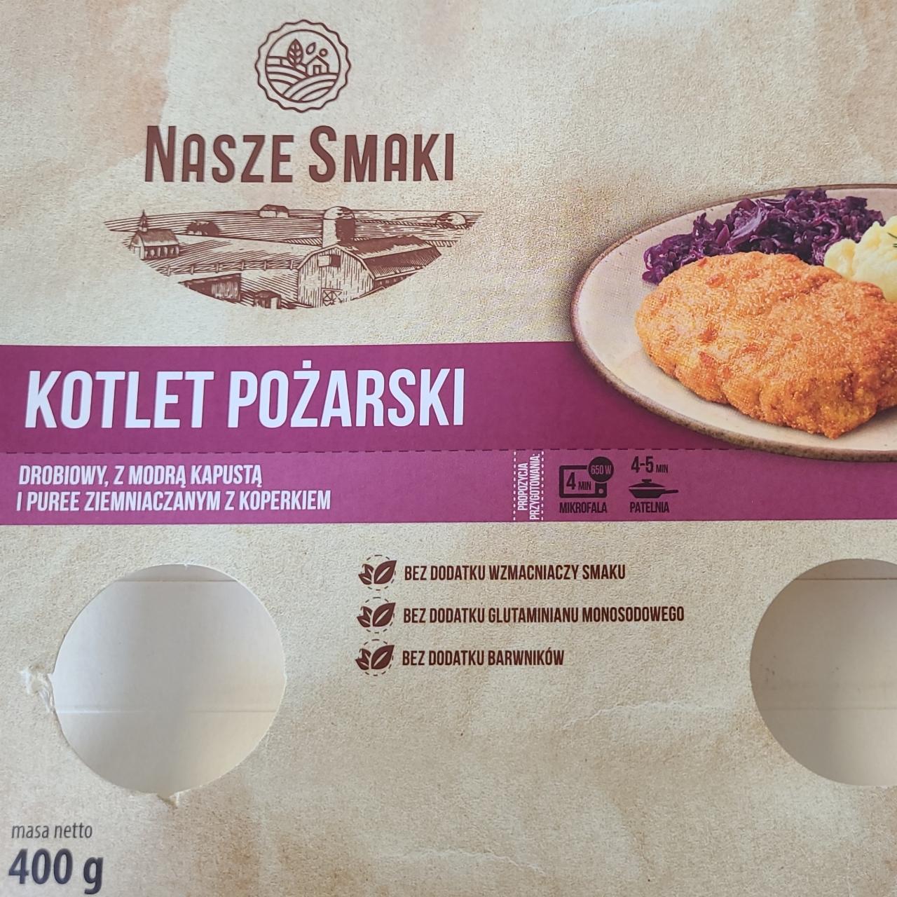 Fotografie - Kotlet Pożarski drobiowy, z modrą kapustą i puree ziemniaczanym z koperkiem Nasze Smaki