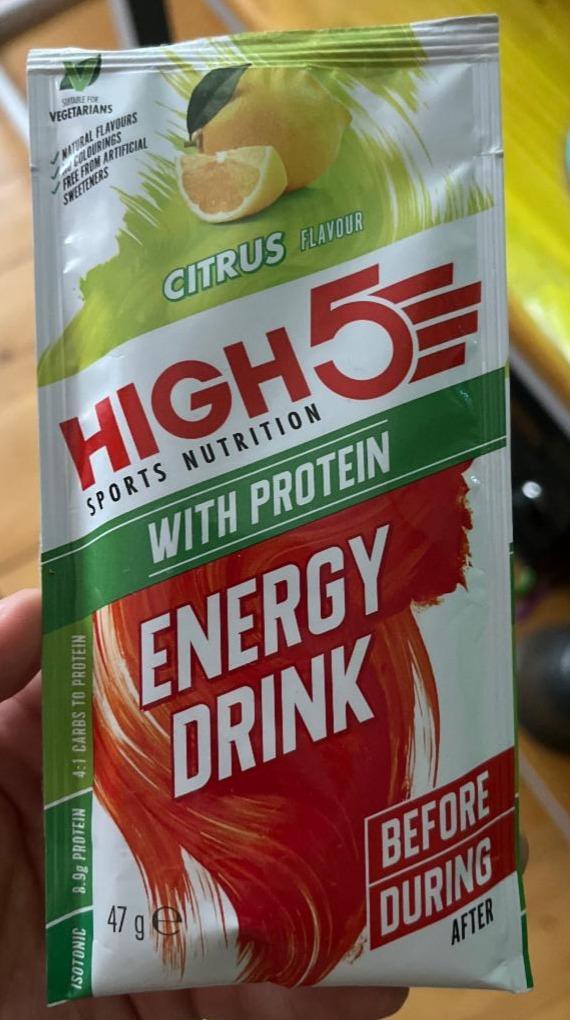 Fotografie - Energy drink with protein citrus flavour HIGH5