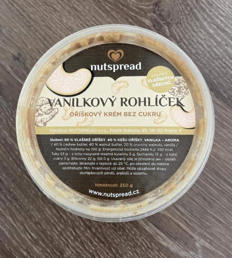 Fotografie - Vanilkový rohlíček oříškový krém bez cukru Nutspread