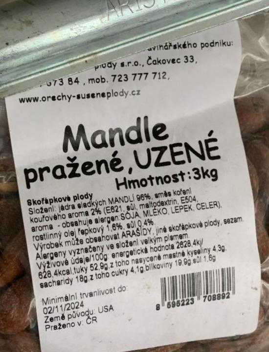 Fotografie - Mandle pražené, uzené Ořechy a sušené plody