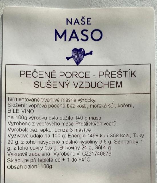 Fotografie - pečeně Přeštík sušený vzduchem Naše maso