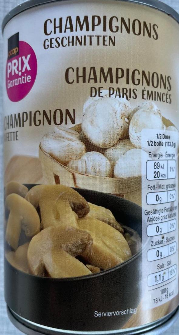 Fotografie - Champignons geschnitten Coop Prix Garantie