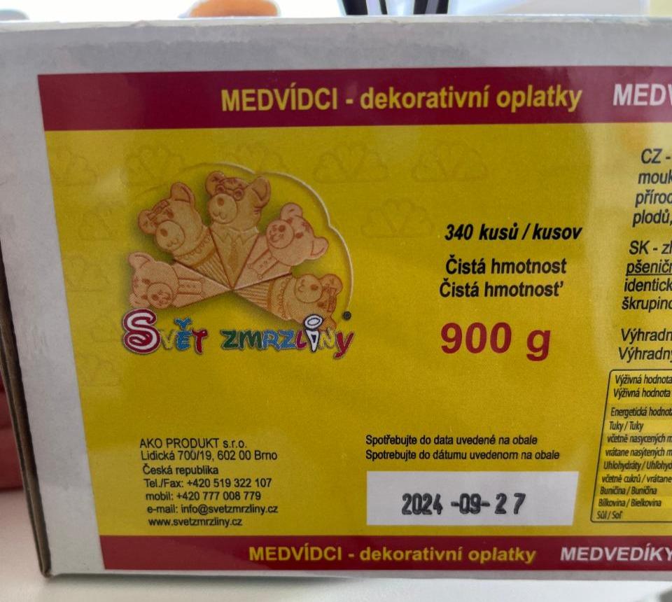 Fotografie - Medvídci - dekorativní oplatky Svět zmrzliny