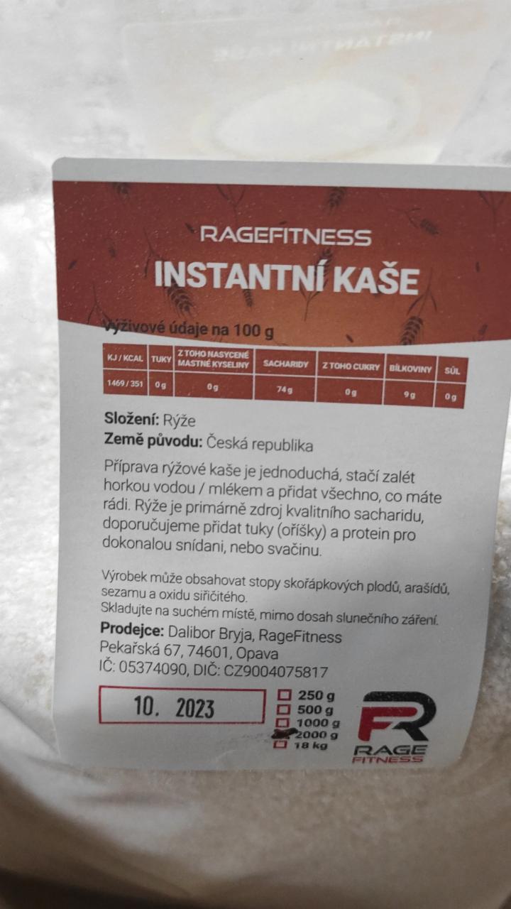 Fotografie - Instantní rýžová kaše RageFitness