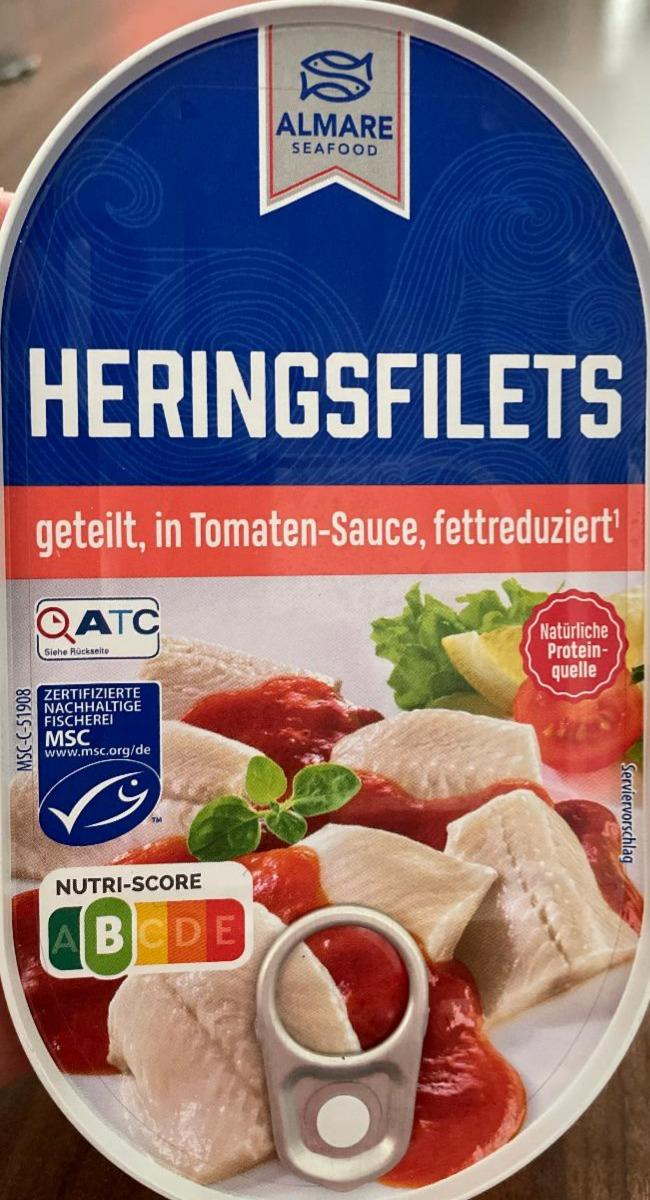 Fotografie - Heringsfilets geteilt, in Tomaten-Sauce Almare Seafood