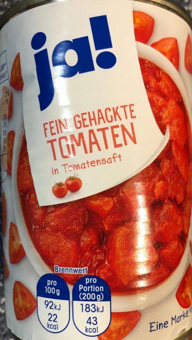 Fotografie - Fein gehacte Tomaten on Tomatensaft REWE