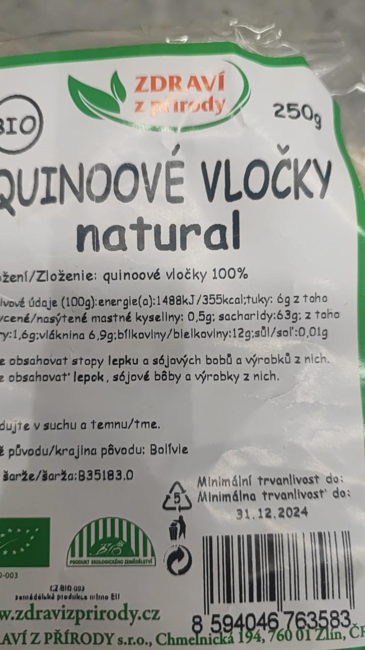 Fotografie - Bio quinoové vločky natural Zdraví z přírody