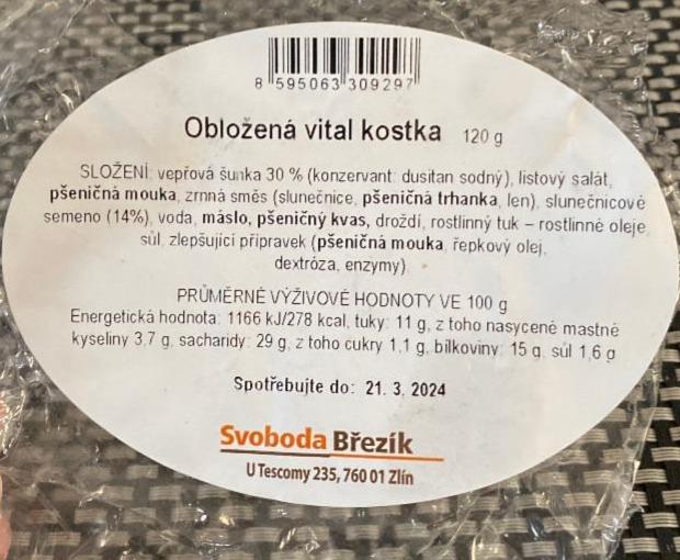 Fotografie - Obložená vital kostka Svoboda Březík