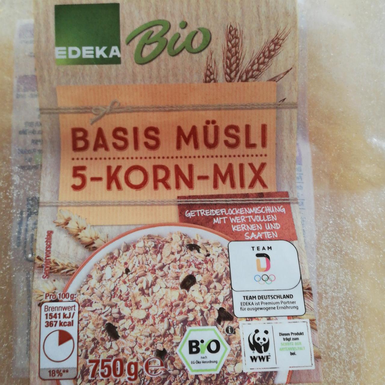 Fotografie - Basic Müsli 5 Korn Mix Edeka Bio