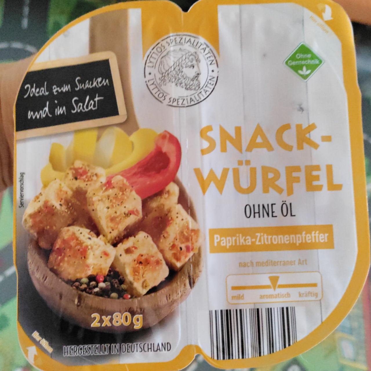 Fotografie - Snack Würfel ohne öl Paprika-Zitronenpfeffer