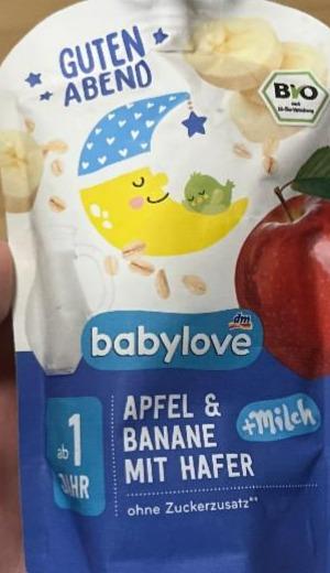 Fotografie - Apfel & banane mit hafer + milch Babylove