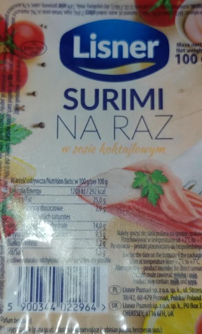 Fotografie - Surimi na raz w sosie koktajlowym Lisner