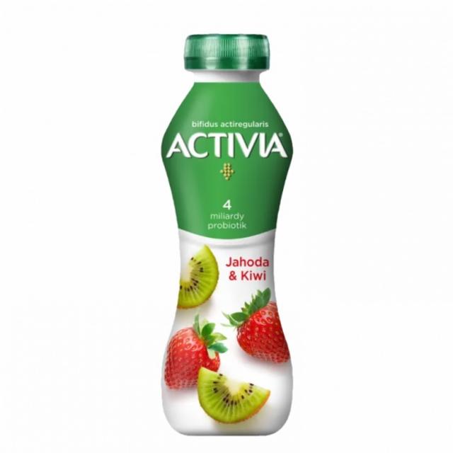 Fotografie - Activia jahoda kiwi jogurtový nápoj Danone