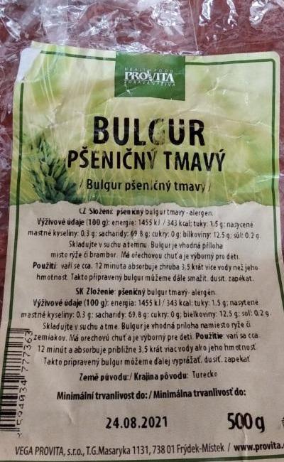 Fotografie - Bulgur pšeničný tmavý Provita