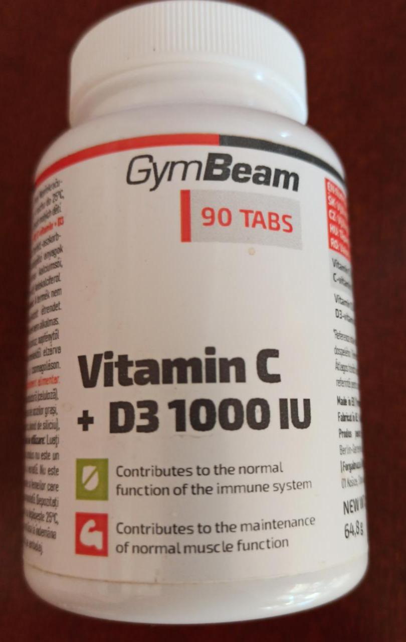 Fotografie - Vitamín C + D3 1000 IU GymBeam